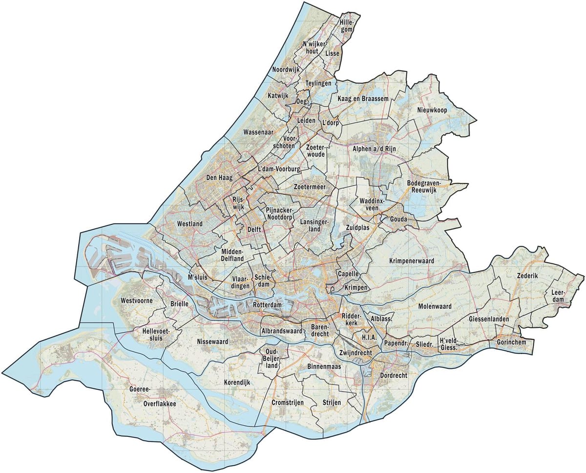 خريطة جنوب هولندا