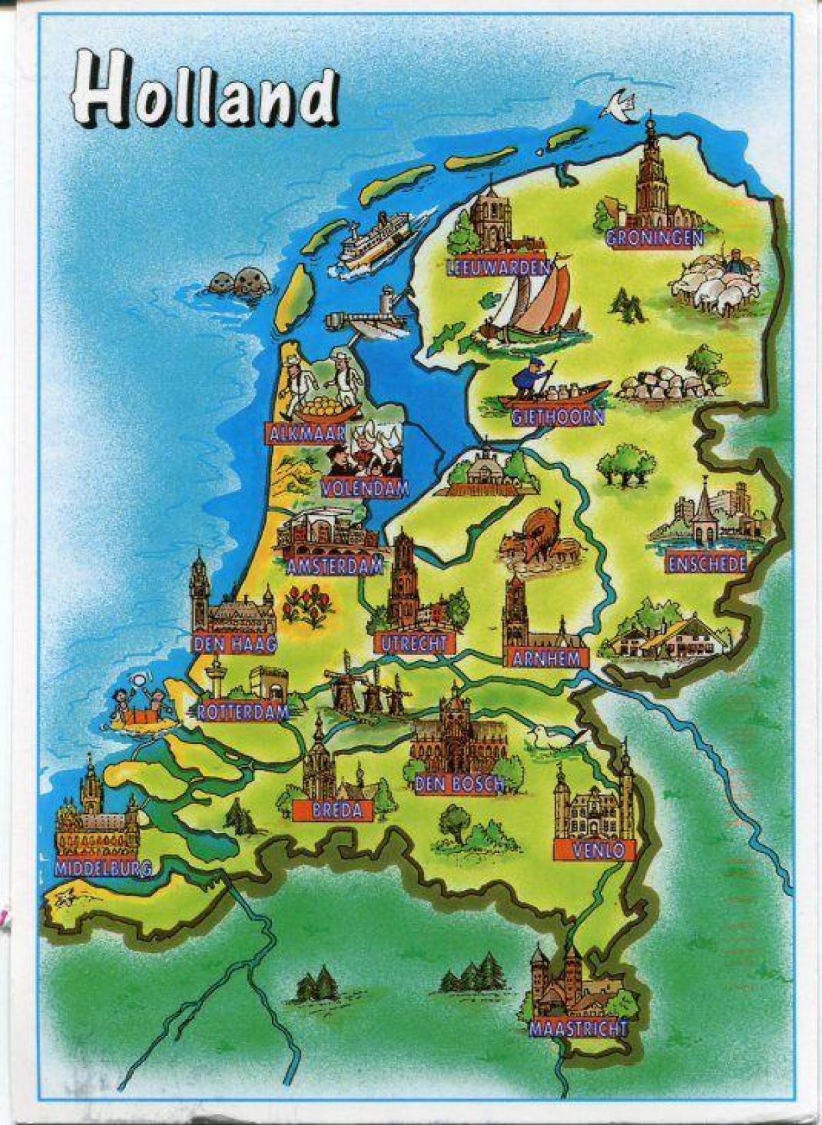 هولندا الجذب خريطة