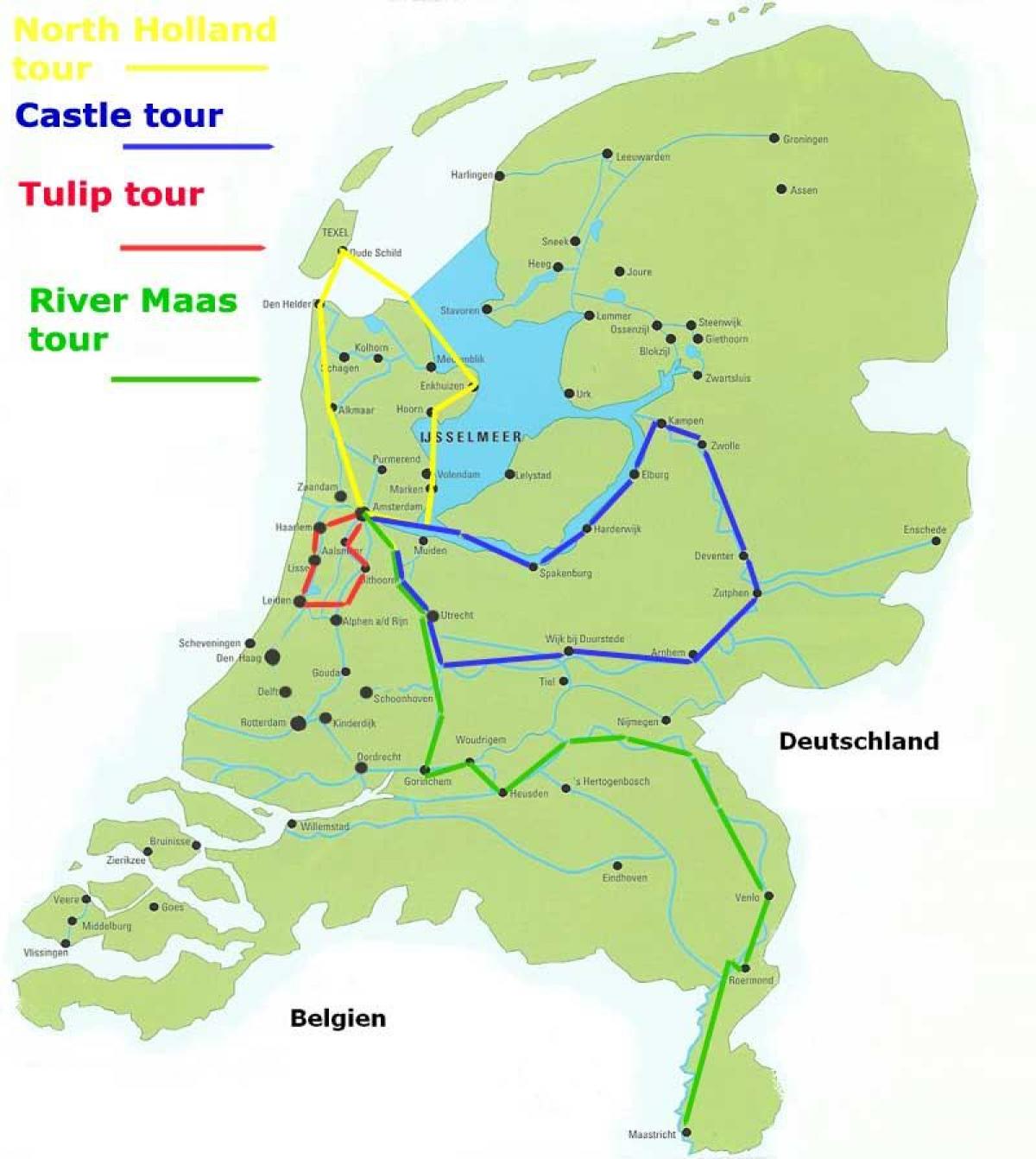 هولندا دورة طرق خريطة