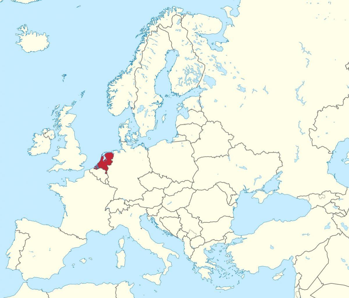 هولندا أوروبا خريطة - خريطة أوروبا هولندا (أوروبا الغربية - أوروبا)