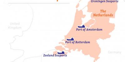 هولندا الموانئ خريطة